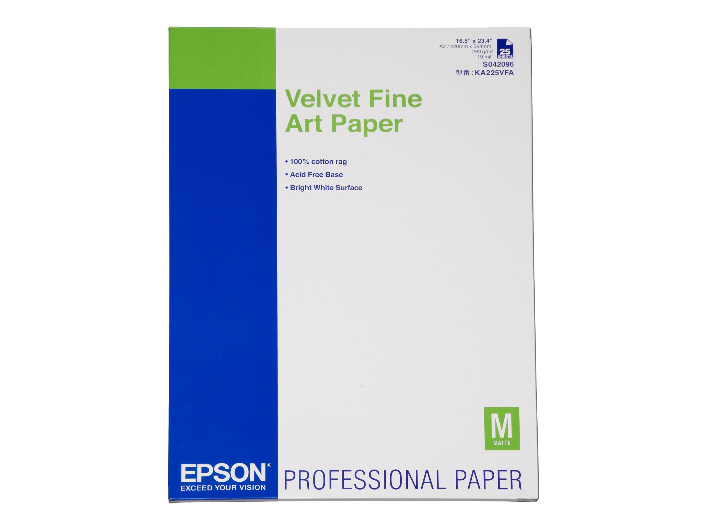 EPSON S042096 Velvet fine art Papier Vorderansicht