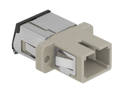 DELOCK LWL Kupplung mit Laserschutzklappe SC Simplex Buchse zu SC Simplex Buchse Multimode beige