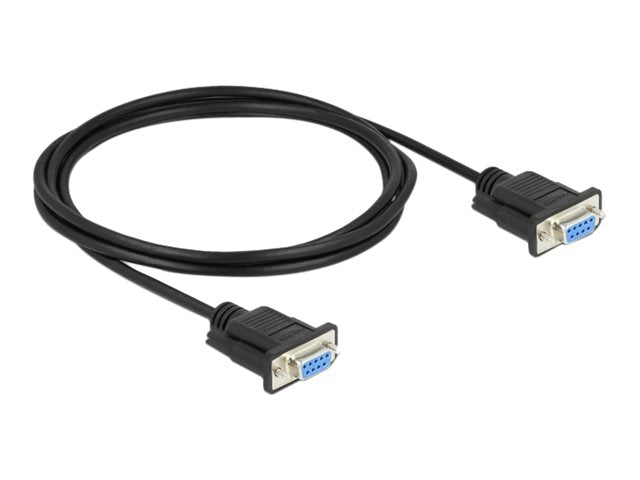 DELOCK Seriell Kabel RS-232 D-Sub 9 Buchse zu Buchse Nullmodem 2m - Vorderansicht