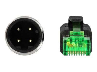 DELOCK Netzwerkkabel M12 4 Pin D-kodiert zu RJ45 Stecker PVC 2 m - Verpackung