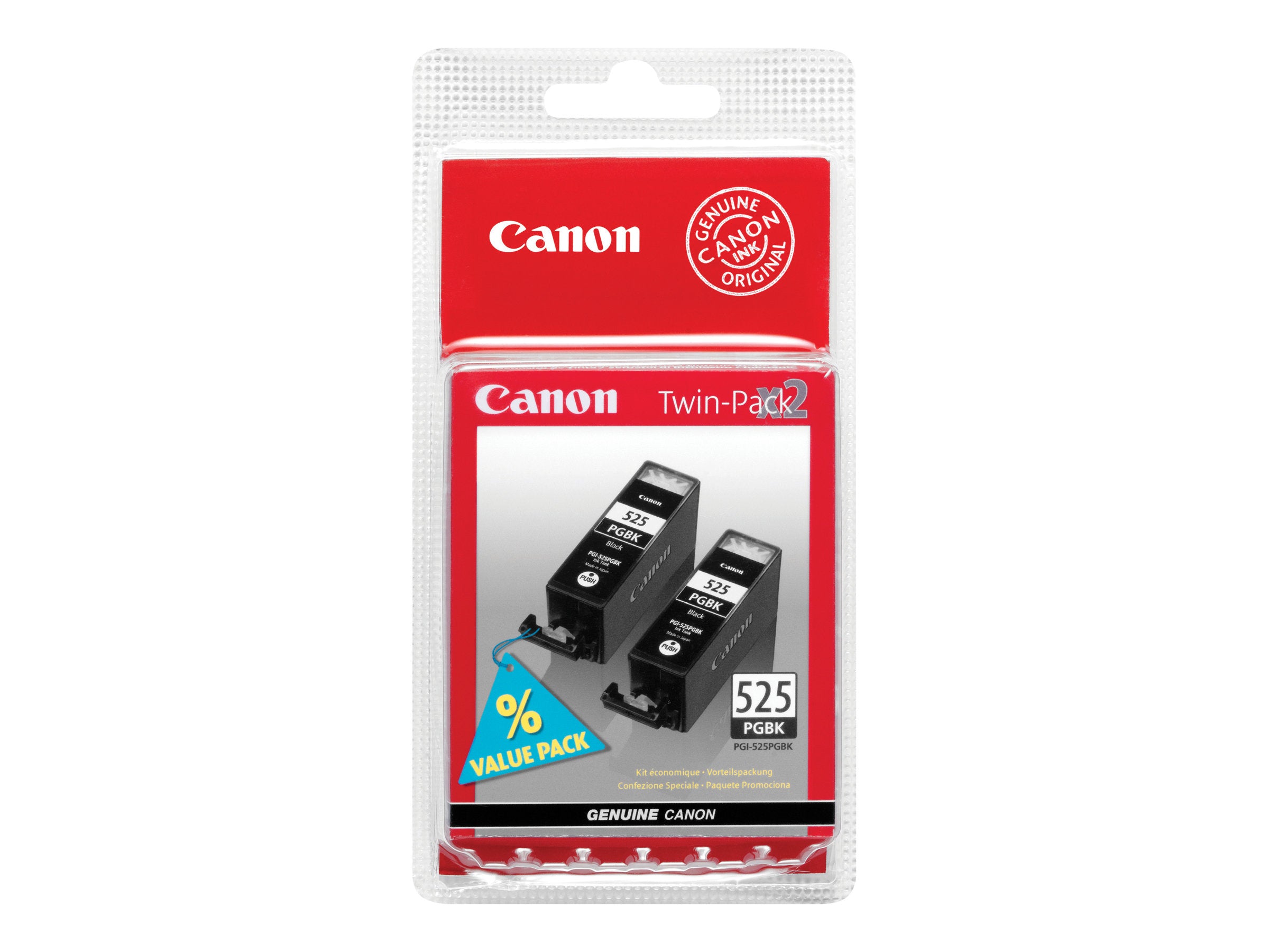 Vorderansicht der CANON PGI-525 Ink Cartridge PGBK 2XPack black