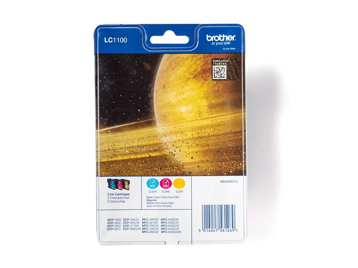 BROTHER LC1100RBWBPDR Rainbowpack Tintenpatrone Vorderansicht