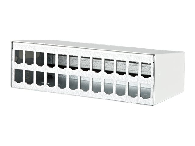 METZ CONNECT Modul AP-Gehäuse 2x12 Port reinweiss RAL9010 - Vorderansicht