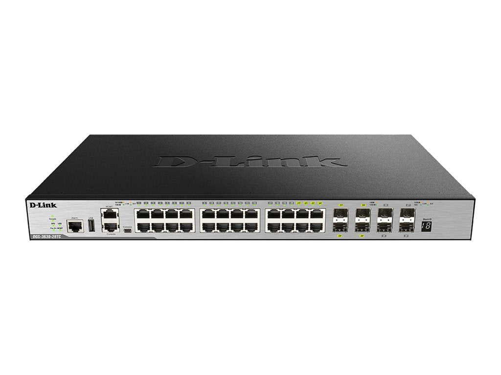D-LINK DGS-3630-28TC/SI/E 28-Port Layer 3 Gigabit Stack Switch Vorderansicht
