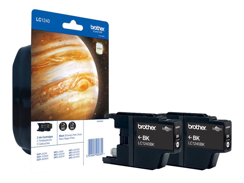 BROTHER LC1240BKBP2DR Twinpack Tintenpatrone Seitenansicht