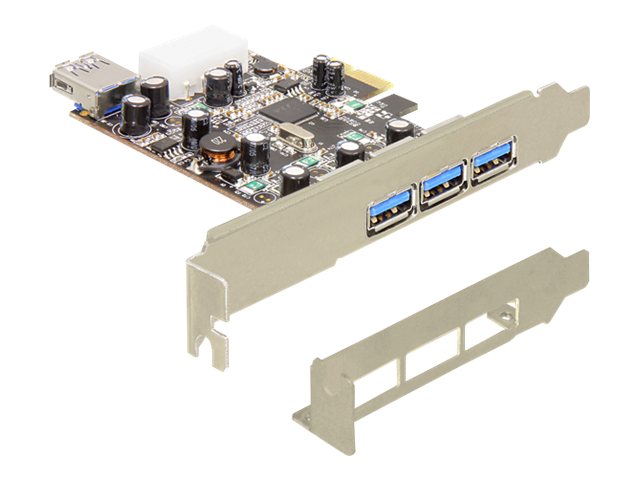 DELOCK PCIe USB 3.0 3xext.1xint.+LP Vorderansicht
