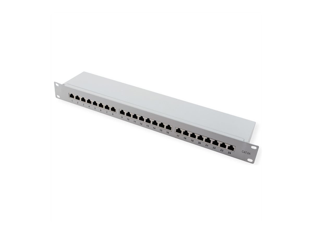 VALUE Kat.6A Class EA 19 Patchpanel 24 P geschirmt grau - Verpackung