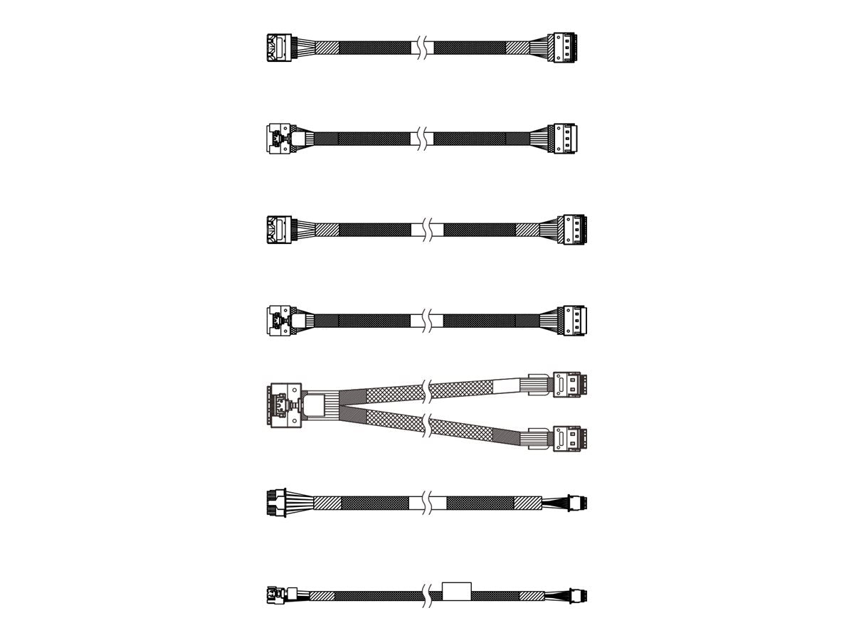 LENOVO ISG ThinkSystem SR650/a V4 6,35cm 2,5Zoll Chassis Front BP1 SAS/SATA Cable Kit - Vorderansicht