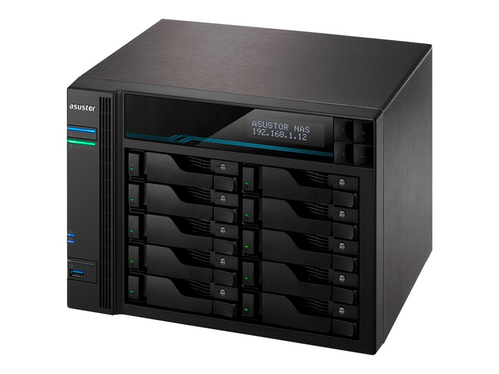 ASUSTOR NAS 10-BAY LOCKERSTOR 10 PRO XEON E-2224 Vorderansicht