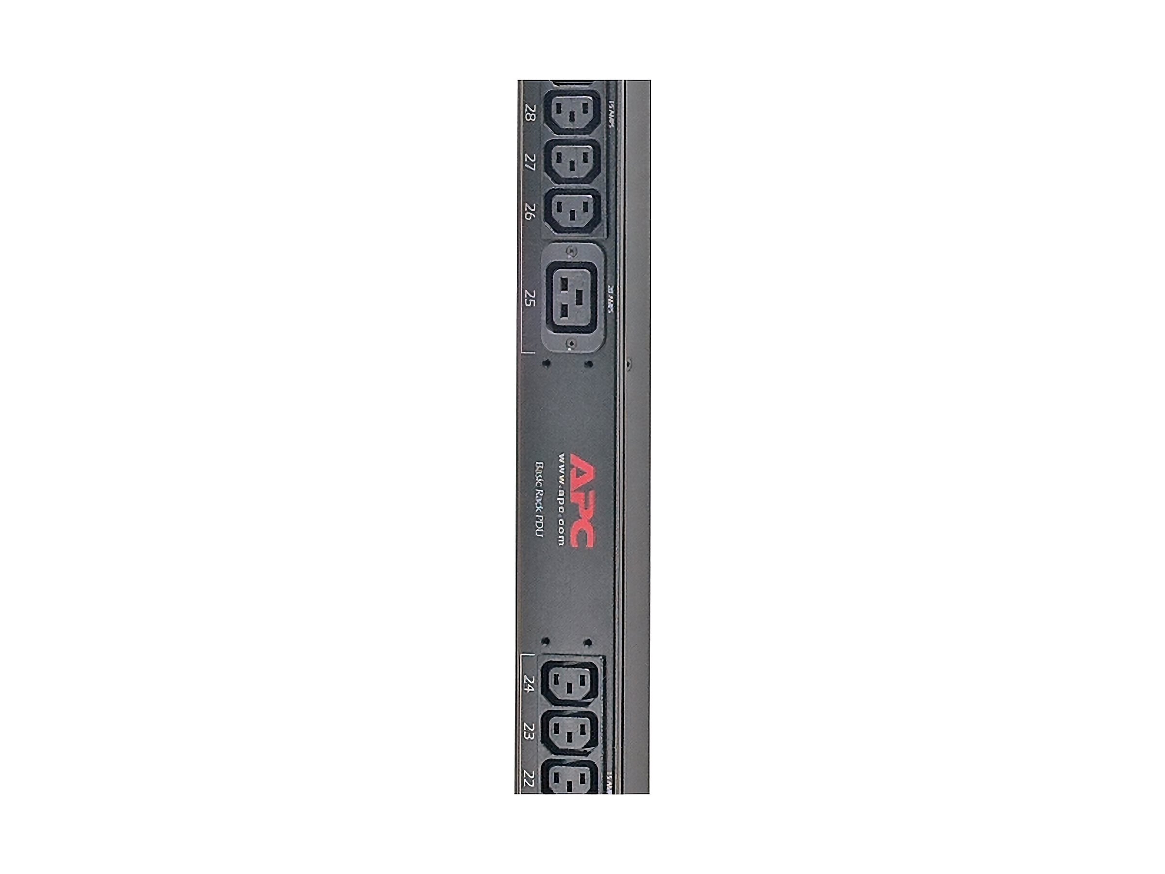 APC Basic Rack PDU Zero U Rack AC 208V output connectors 36 power IEC 60320 C13 IEC 60320 C19 0U 3m cord Black