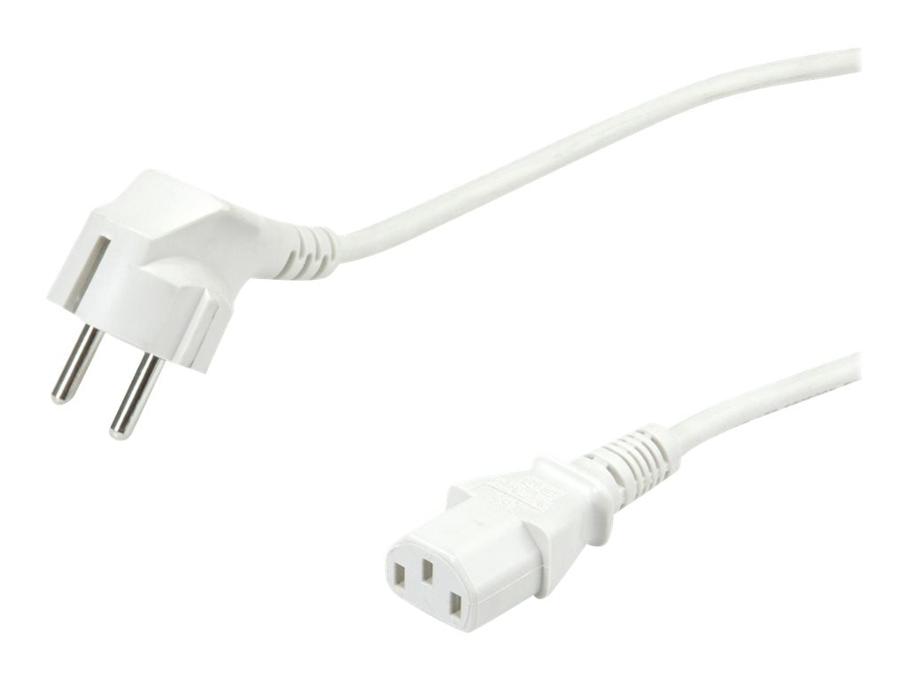 VALUE Netzkabel gerade IEC-Buchse weiss 1,8m - Detailansicht