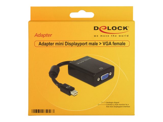 DELOCK Adapter DP mini-St > VGA-Bu black Verpackung