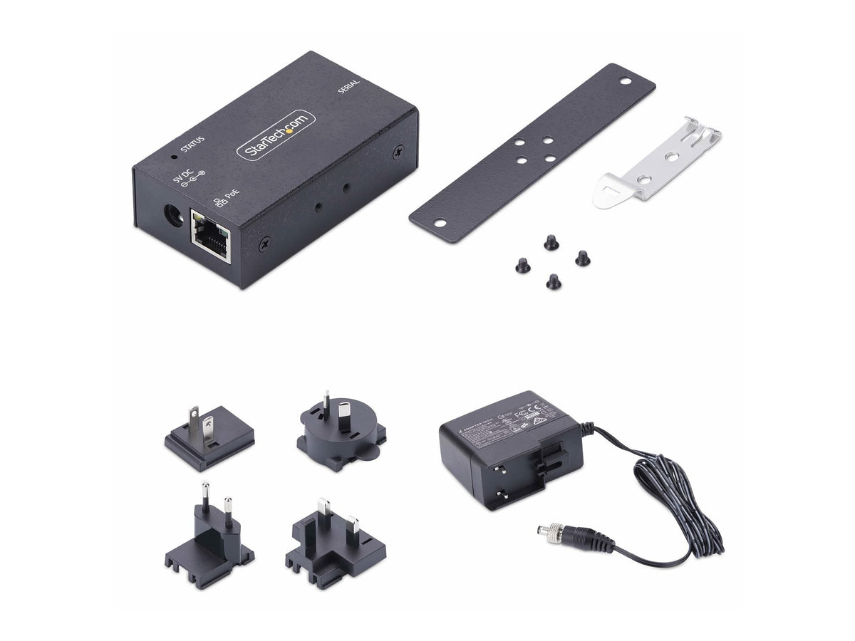 STARTECH.COM 1-Port Seriell auf POE Ethernet Adapter Serial TCP IP Server Wand/DIN Montage RS232 Ethernet Adapter/Konverter