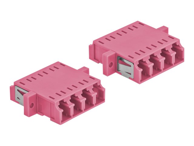 DELOCK LWL Kupplung LC Quad Buchse zu LC Quad Buchse Multimode 2 Stück violett