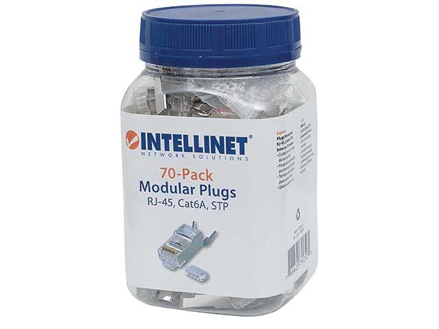 INTELLINET Cat6a RJ45 Modularstecker STP Vorderansicht