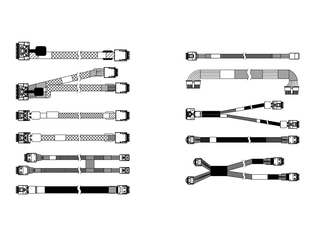LENOVO ISG ThinkSystem SR630 V3 6xSAS/SATA+4xAnyBay Backplane SAS/SATA Cable Kit - Vorderansicht