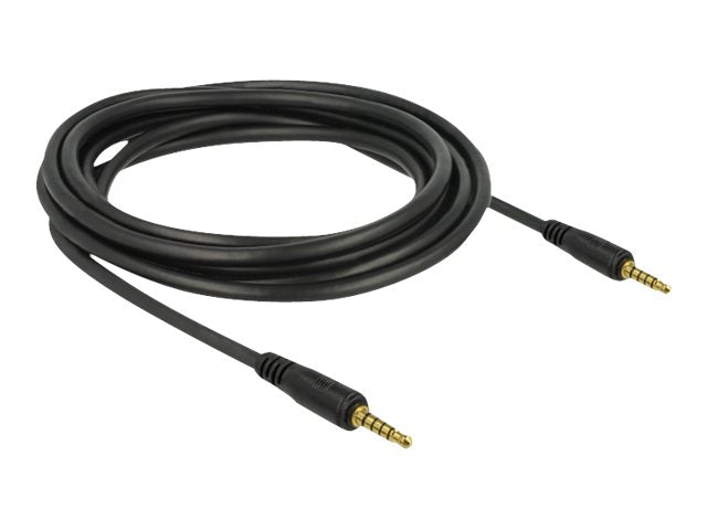 DELOCK Klinkenkabel 3,5mm 5 Pin Stecker zu Stecker 3m schwarz - Verpackung