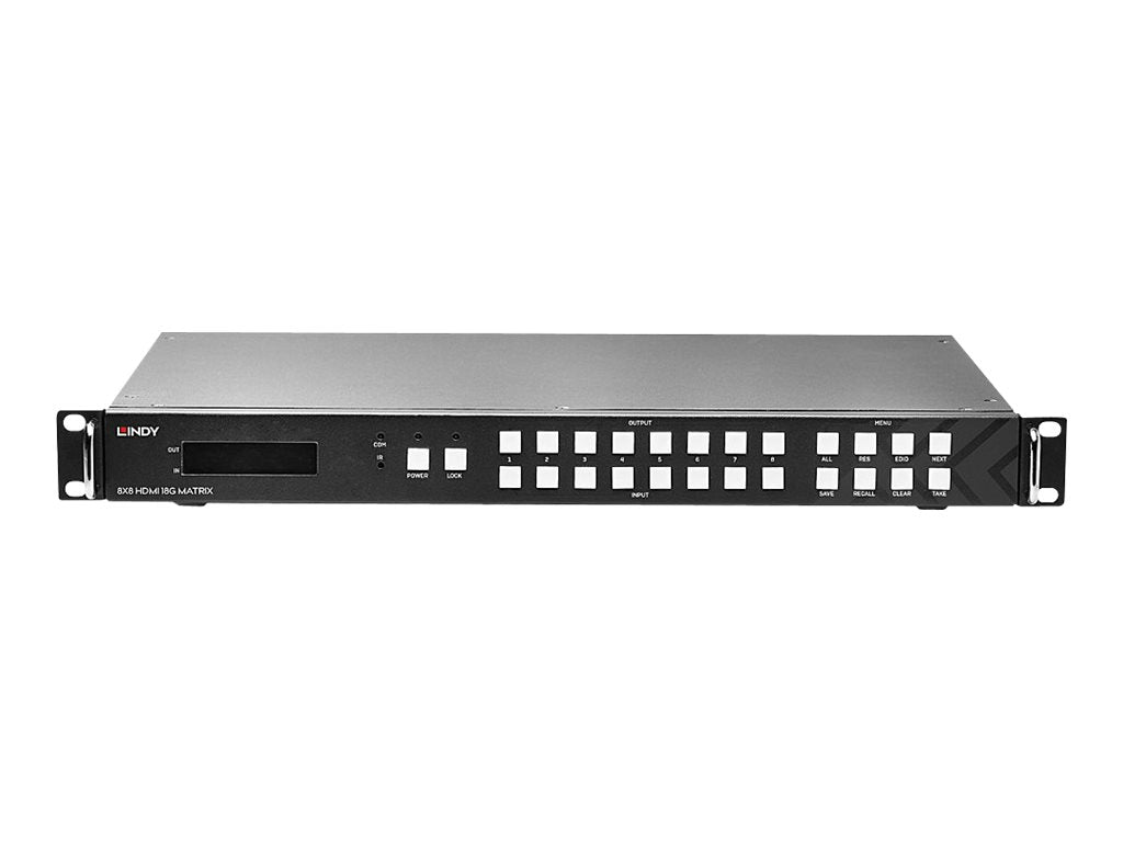 LINDY 8x8 HDMI 18G Matrix Vorderansicht