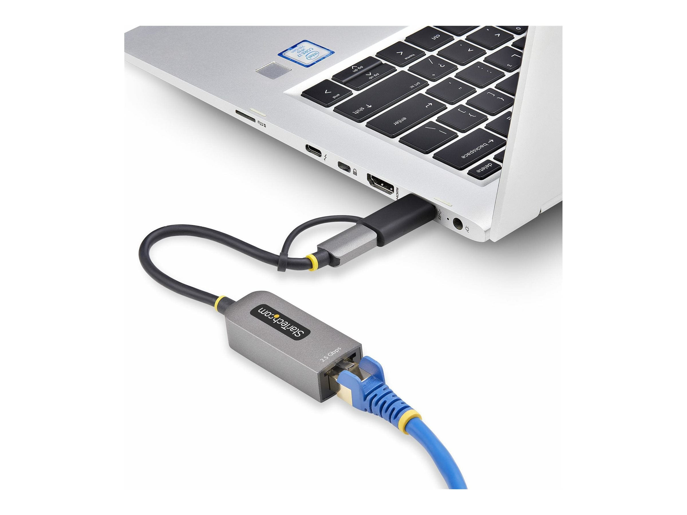 STARTECH.COM 2.5GbE USB C Ethernet Adapter mit USB-A Adapter USB-C LAN-RJ45 Netzwerkadapter USB 3.0 Typ-C 2.5Gb Netzwerk