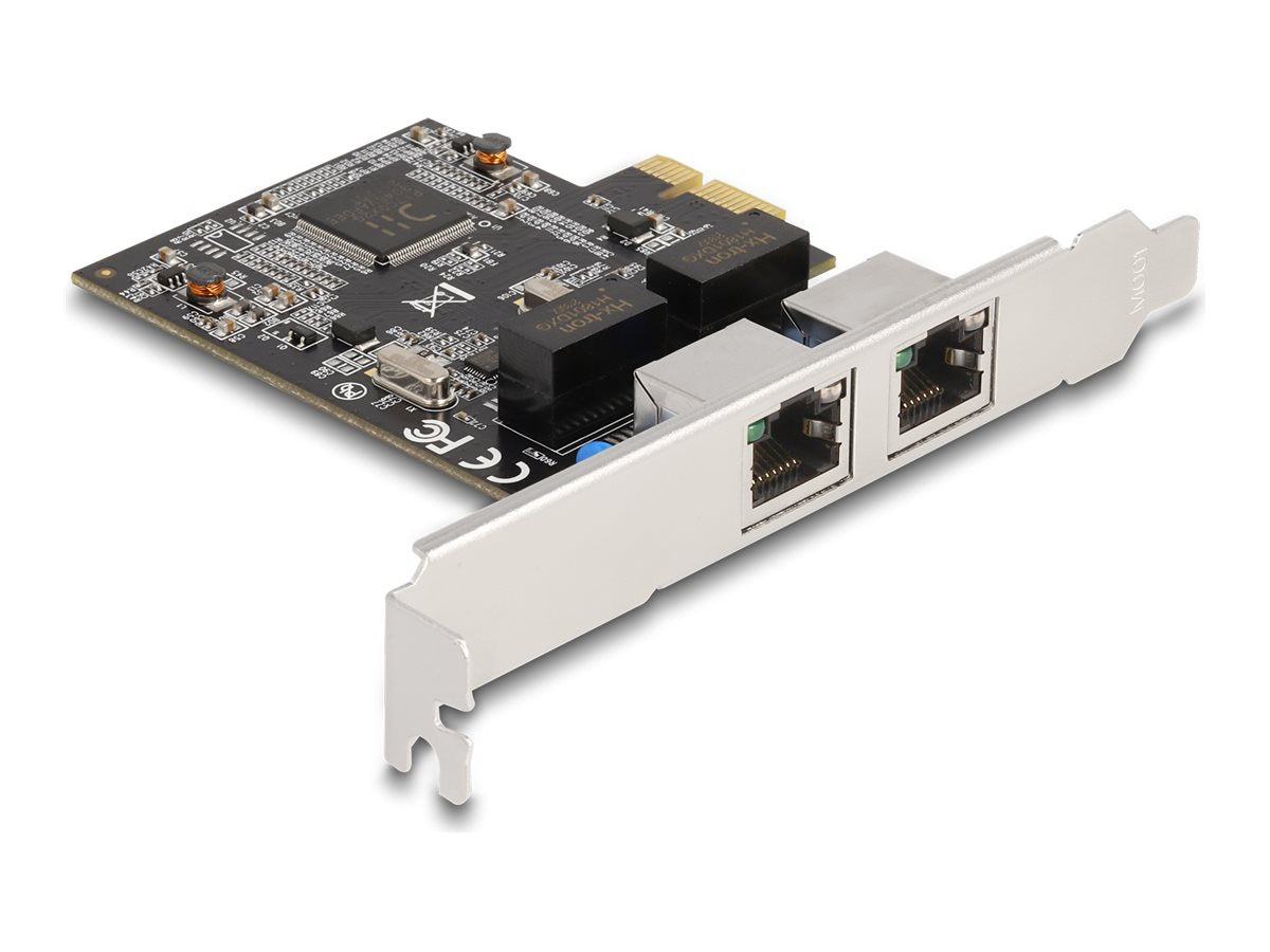 DELOCK PCI Express x1 Karte auf 2 x RJ45 Gigabit LAN RTL8111 - Vorderansicht