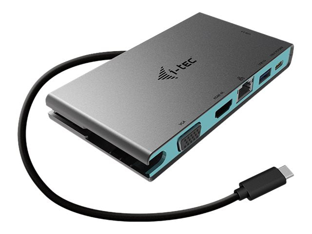 I-TEC USB C 4K Travel Docking Station 1x HDMI 4K oder 1x VGA 1x GLAN 2x USB 3.0 1x USB-C 1x USB-C Power Delivery 20cm USB-C Kabel