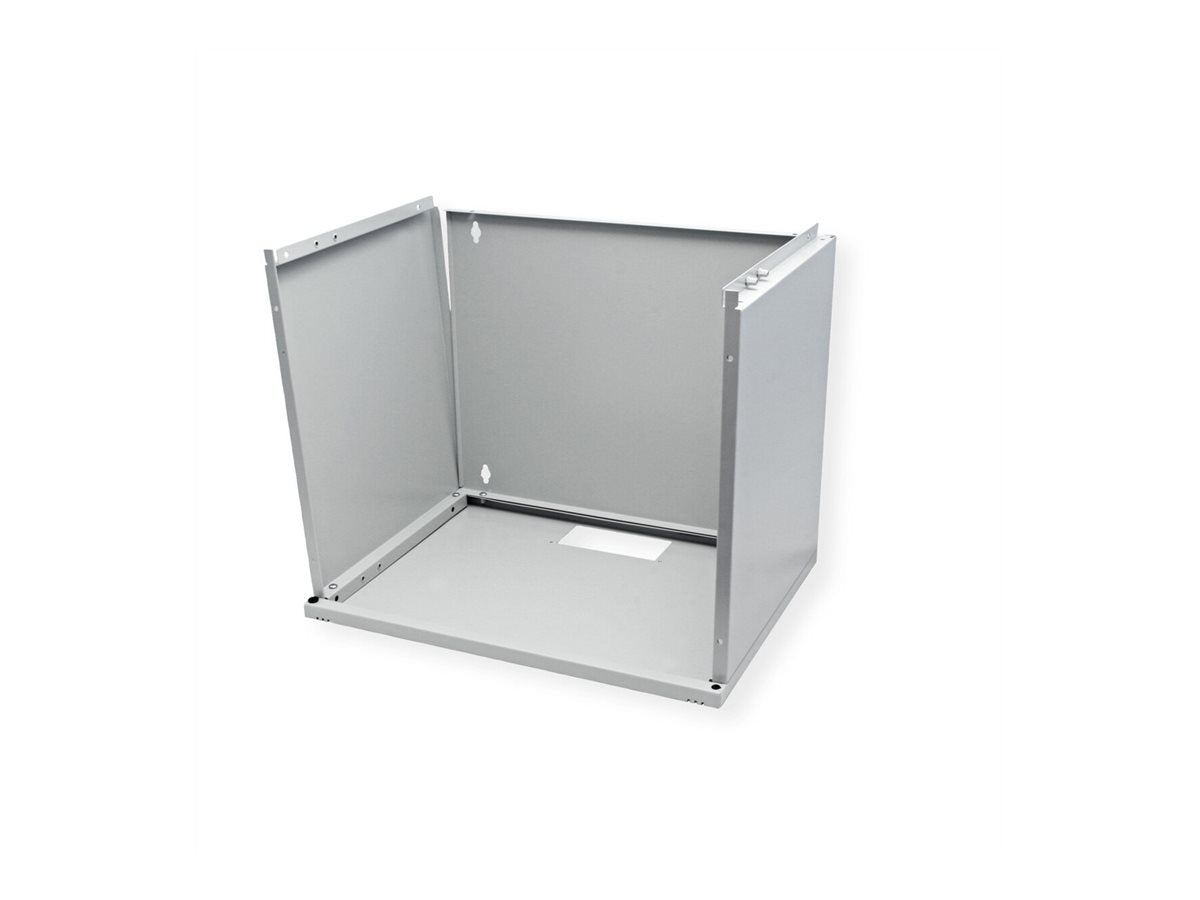 ROLINE Wandgehäuse Basic 48,26cm 19Zoll 9 HE 540x400 BxT Bausatz grau - Innenansicht mit Profilschienen