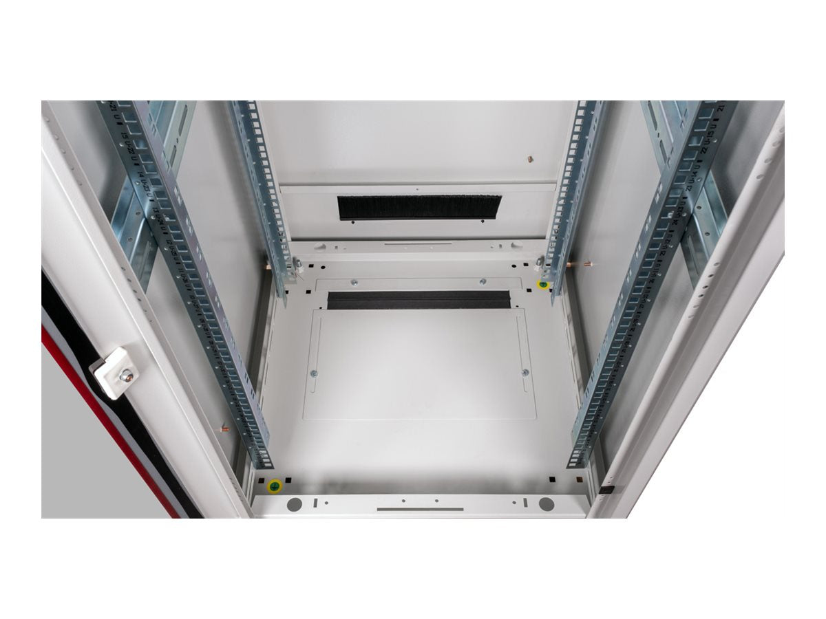 ROLINE Netzwerkschrank Pro 48,26cm 19Zoll 36 HE 600x600 BxT Glastür grau - Vorderansicht