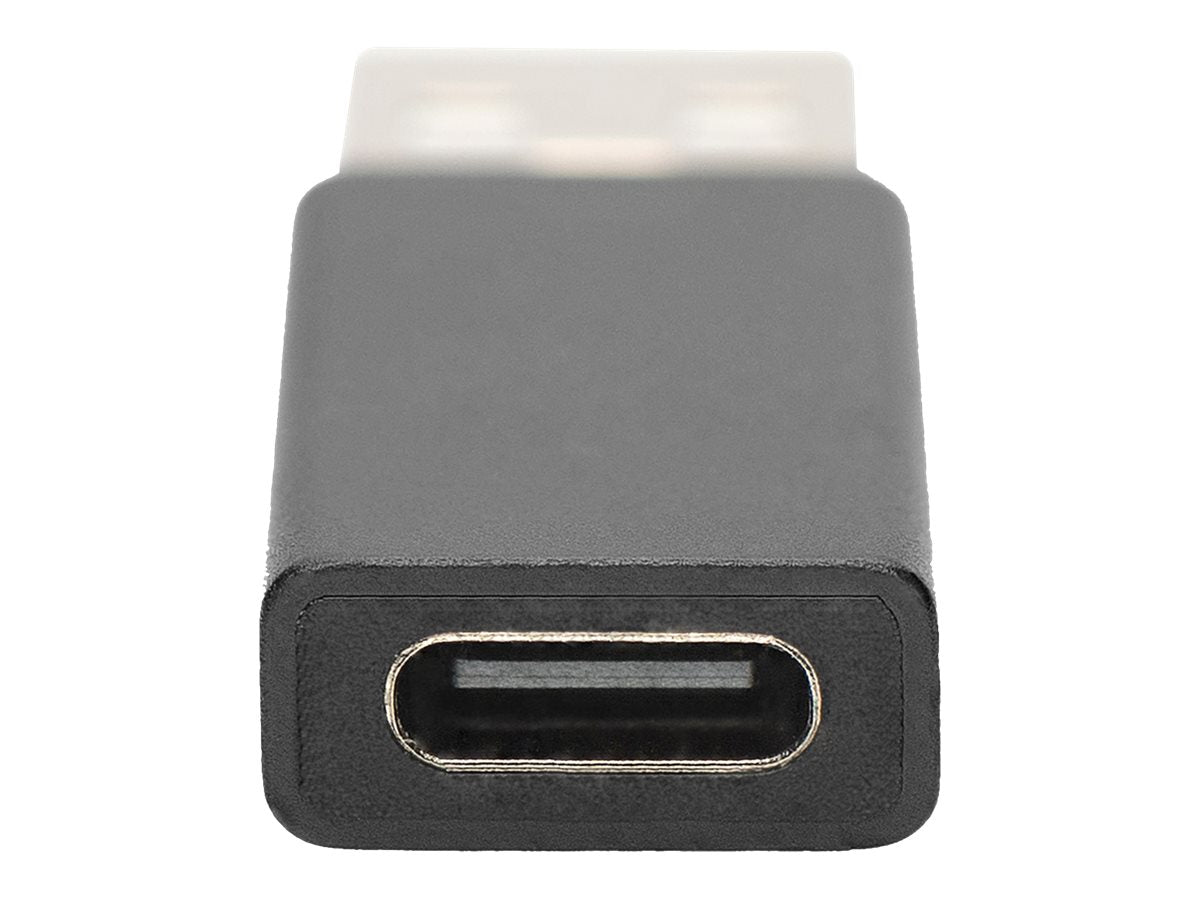 DIGITUS USB Typ-C Adapter Typ A to C M/F 3A 5GB 3.0 Version schwarz - Vorderansicht