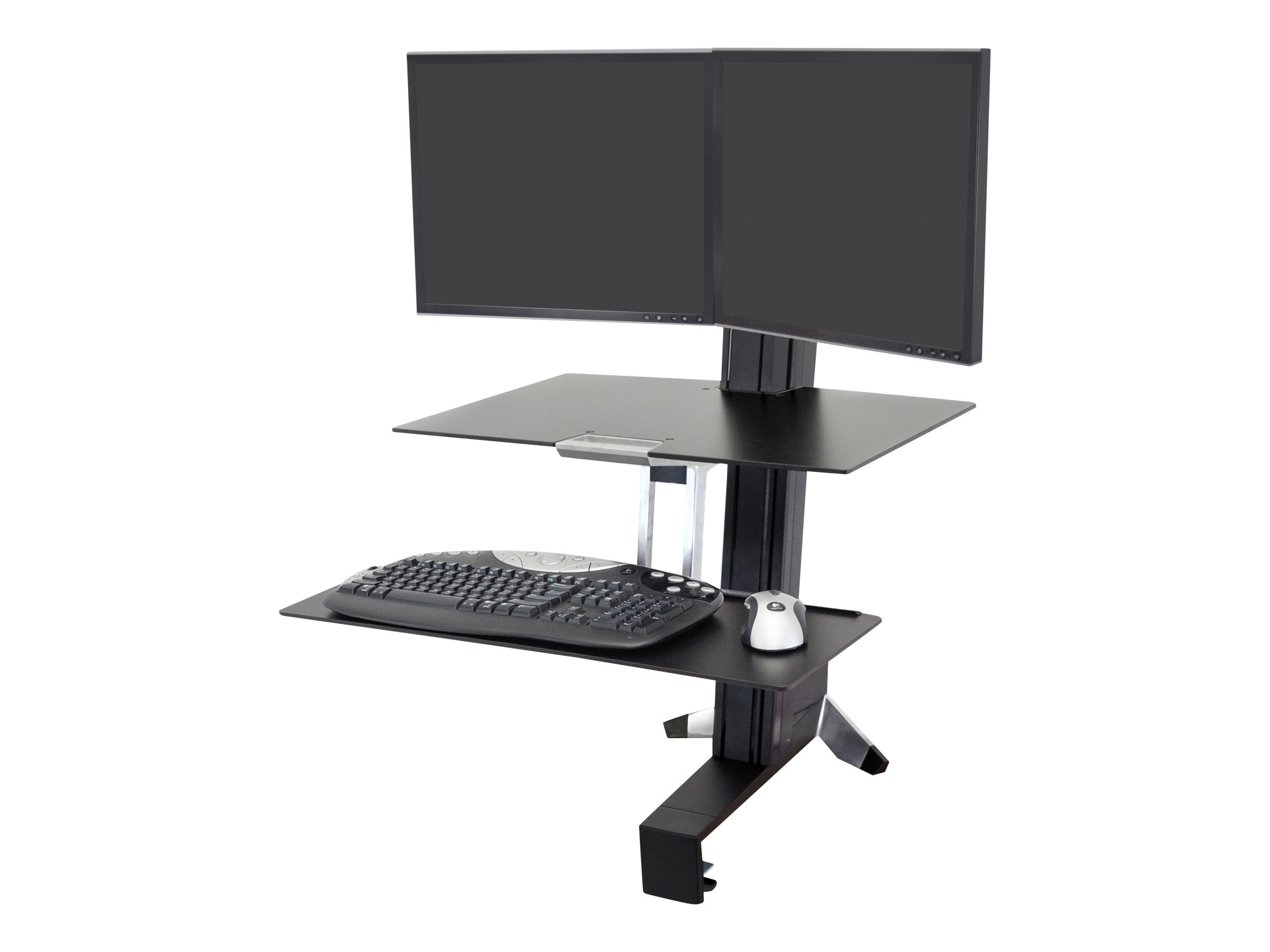 ERGOTRON WorkFit-S Dual Stehender Tischwandler Seitenansicht
