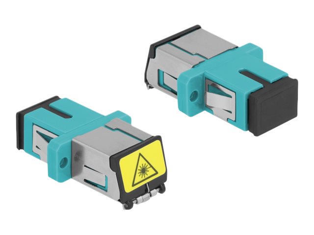 DELOCK LWL Kupplung mit Laserschutzklappe SC Simplex Buchse zu SC Simplex Buchse Multimode aqua