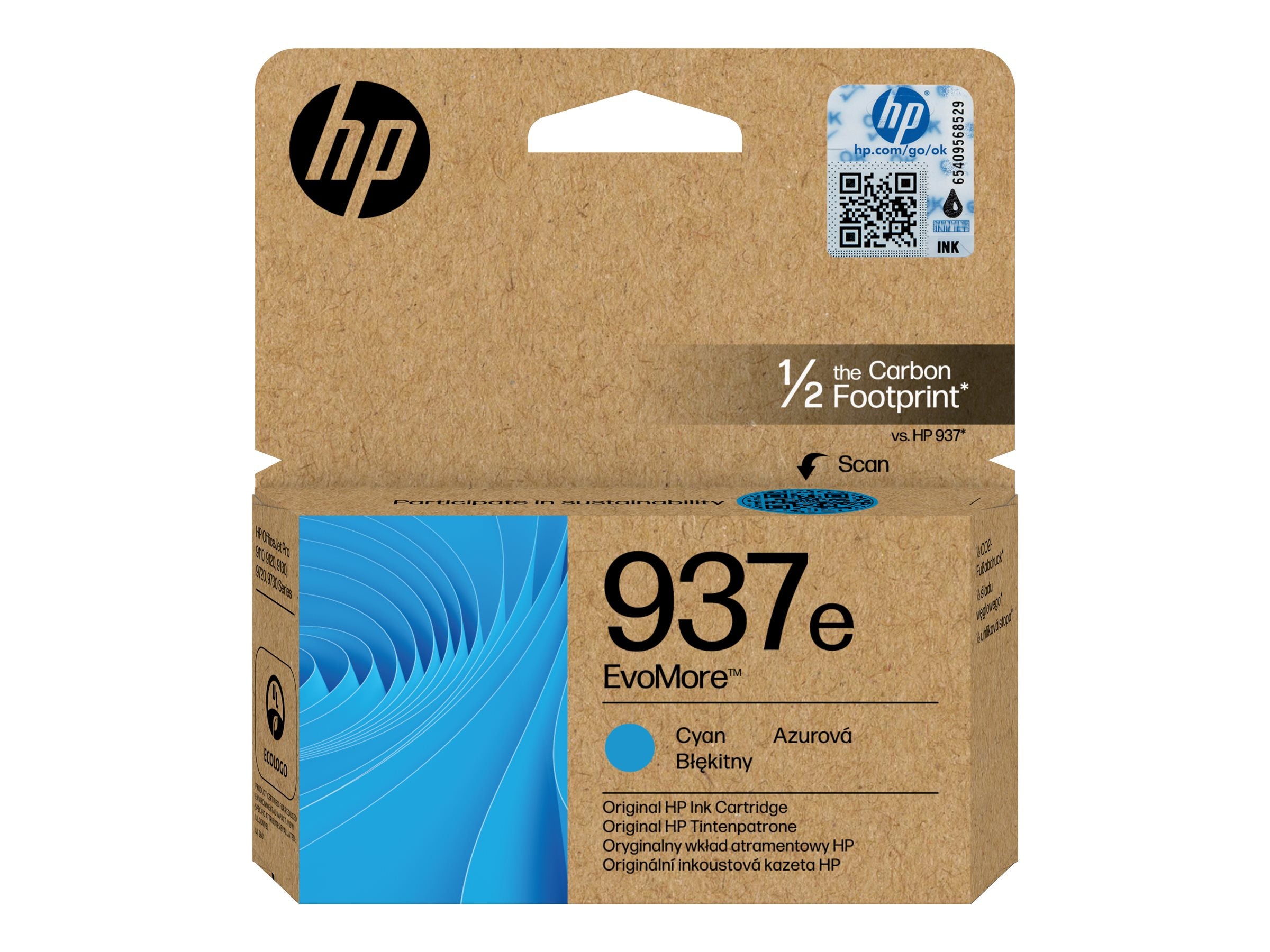 HP 937e EvoMore Cyan Original Ink Cartridge Verpackung