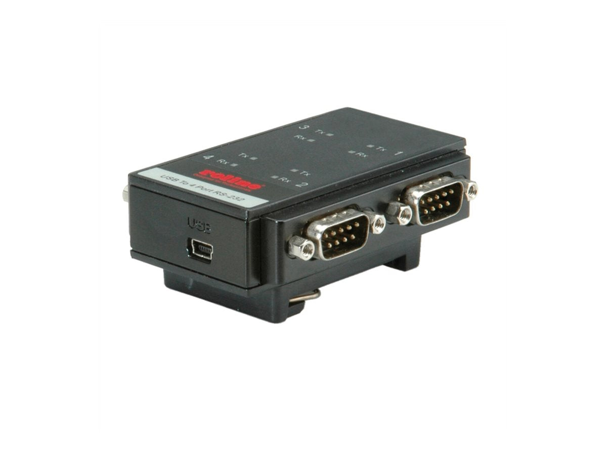 ROLINE USB 2.0 nach RS232 Adapter für DIN Hutschiene 4 Port - Verpackung