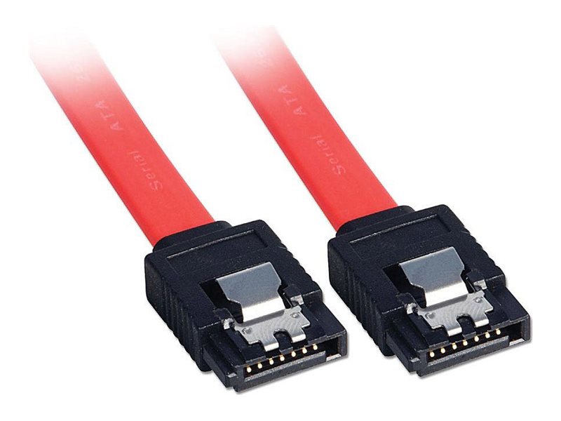 LINDY SATA-Kabel 0,2m gerade 2x 7pin Latch-Stecker - Vorderansicht