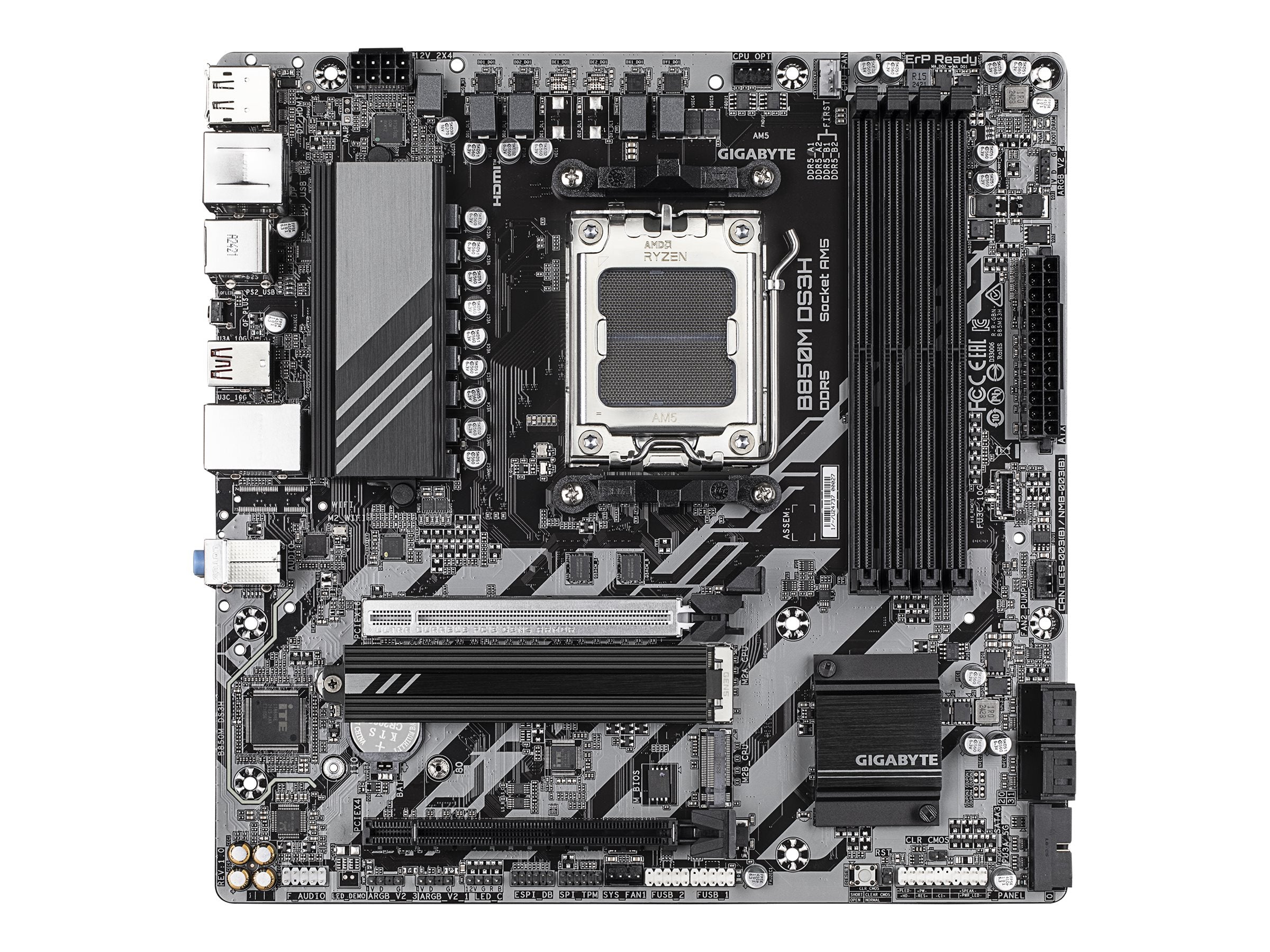 GIGABYTE B850M DS3H AM5 Motherboard Vorderansicht