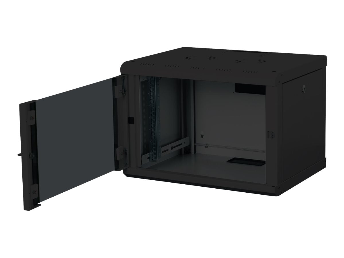 DIGITUS 48,3cm 19Zoll Wandschrank 7HE schwarz - Detailansicht der abschließbaren Tür