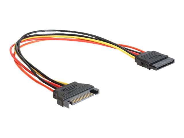 DELOCK Kabel Power SATA 15 Pin Stecker > SATA 15 Pin Buchse Verlängerung 30 cm - Vorderansicht