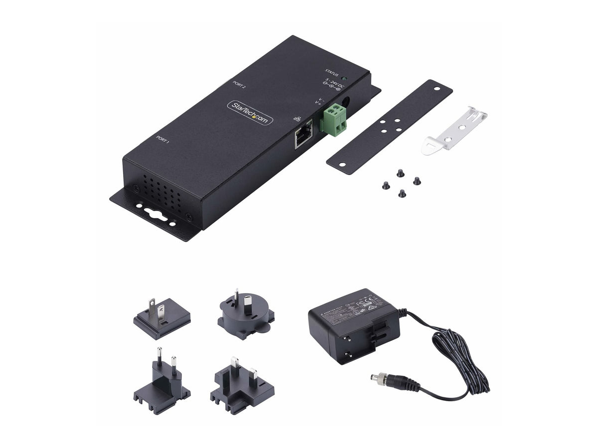 STARTECH.COM 2-Port Seriell auf Ethernet Adapter Serial TCP IP Server Wand/DIN Montage RS232 Ethernet Adapter/Konverter