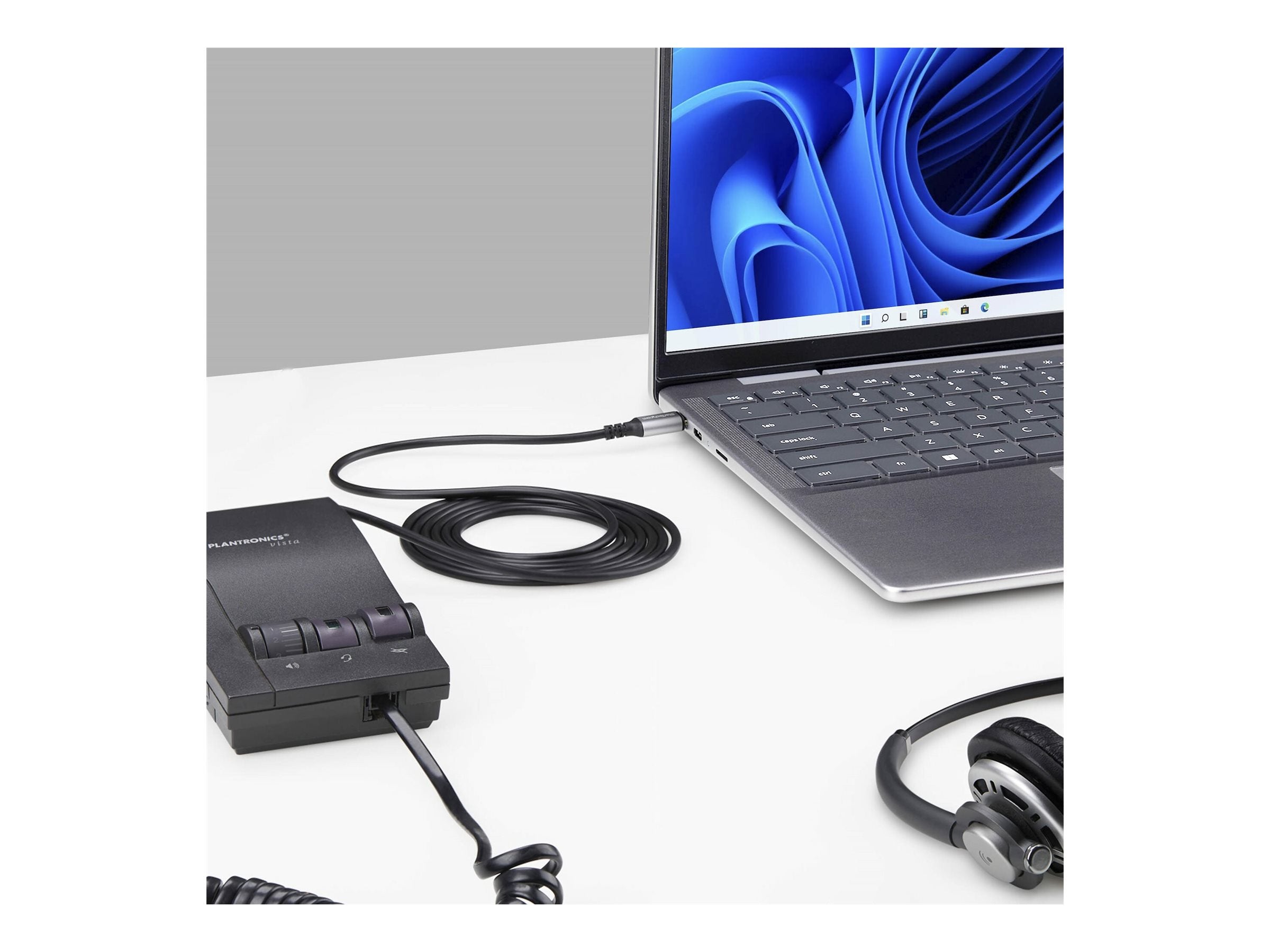 STARTECH.COM USB-C auf RJ9 Adapter fur Burotelefone oder Kabel-Drahtlose Headsets fur Festnetz und VoIP Geräte 1
