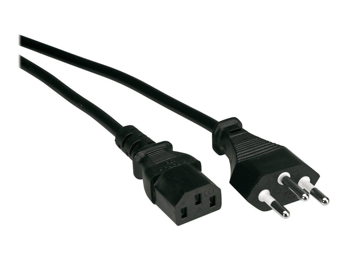 VALUE Netzkabel T12 auf C13 schwarz 1,8m Vorderansicht