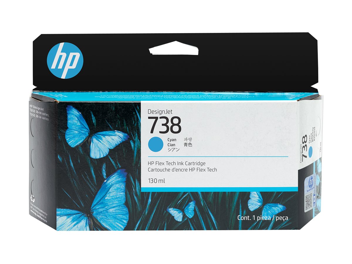 HP 738 130-ml Cyan DesignJet Ink Cartridge Verpackung