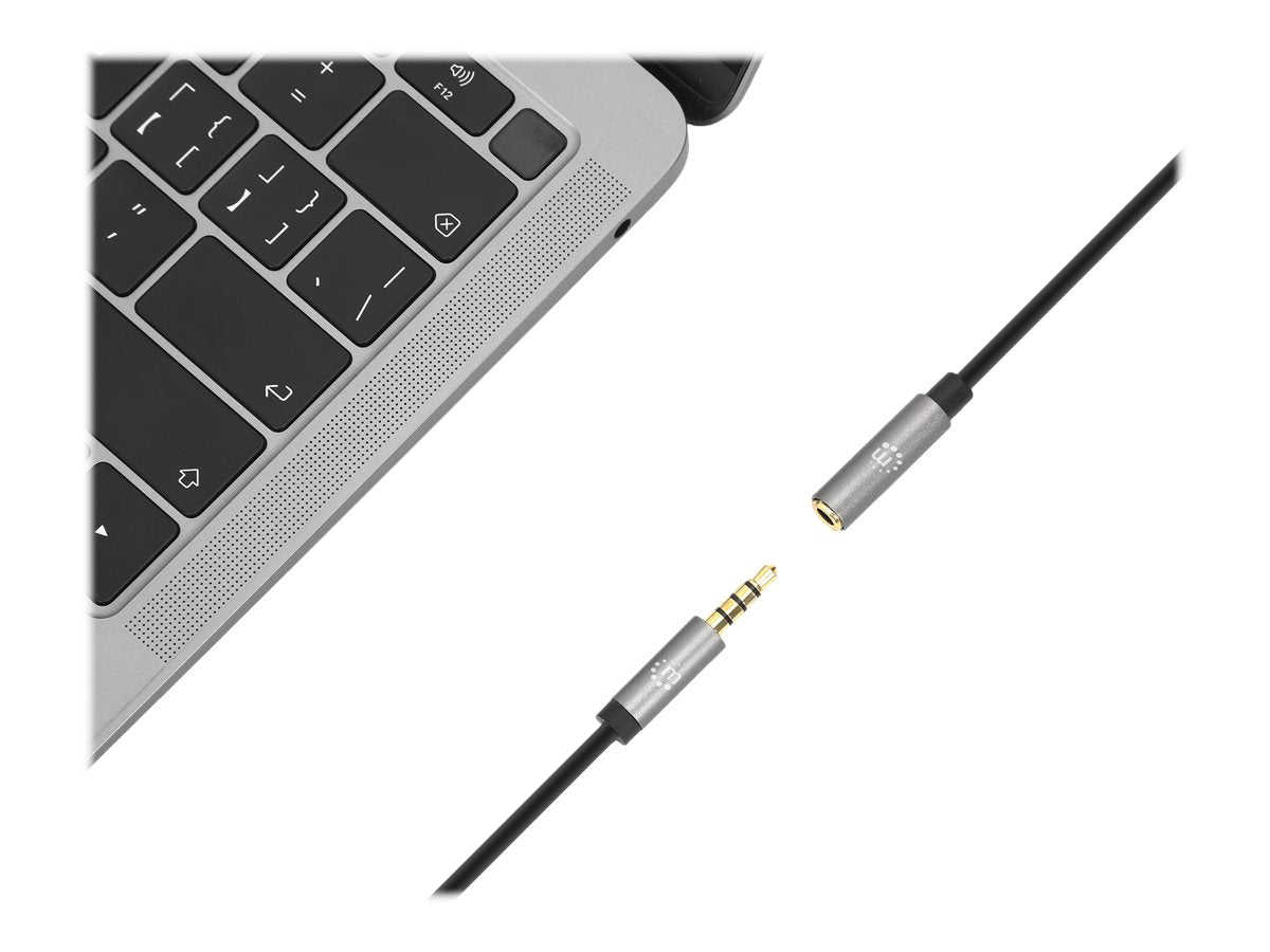 MANHATTAN Audio-Verlängerungskabel Aux 3,5mm Klinke Stecker auf Buchse 3m - Anschlussansicht