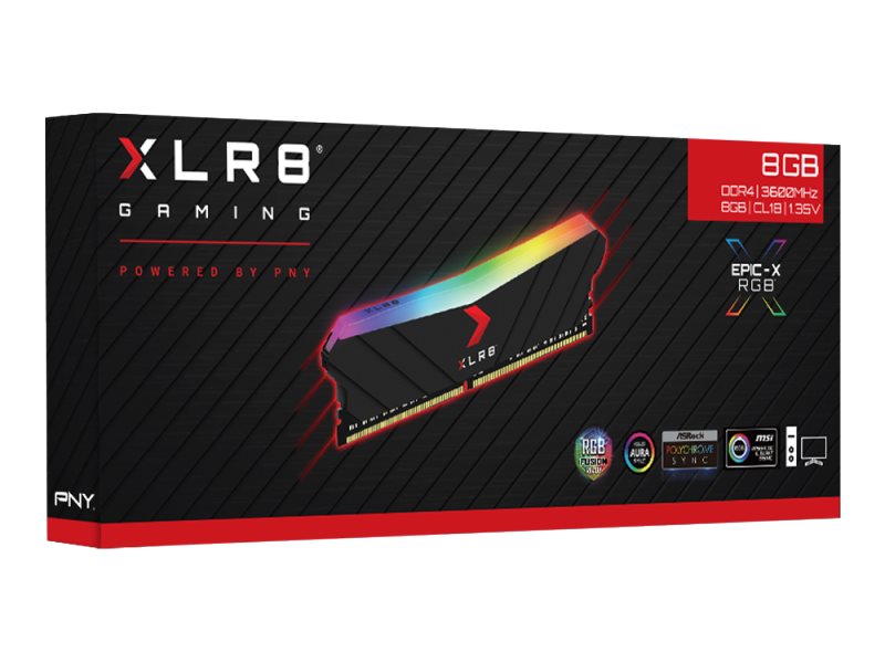 PNY XLR8 GAMING EPIC-X RGB 1X8GB 3600MHz DIMM DDR4 Verpackung