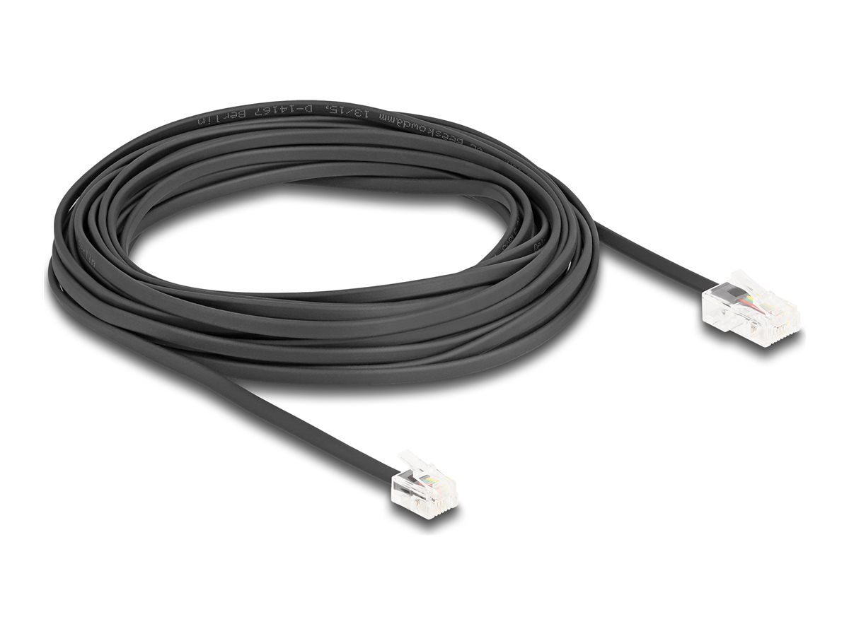 DELOCK Telefonkabel RJ45 Stecker zu RJ11 Stecker schwarz 10m - Vorderansicht