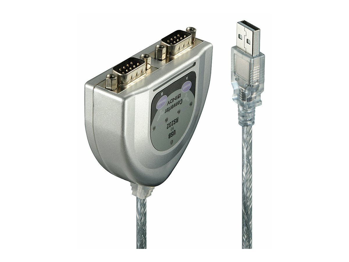 LINDY USB RS232 Konverter 2 Port Vorderansicht