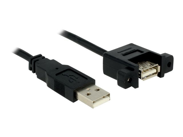 DELOCK Kabel USB 2.0 A Stecker > USB 2.0 A Buchse zum Einbau 1 m - Vorderansicht
