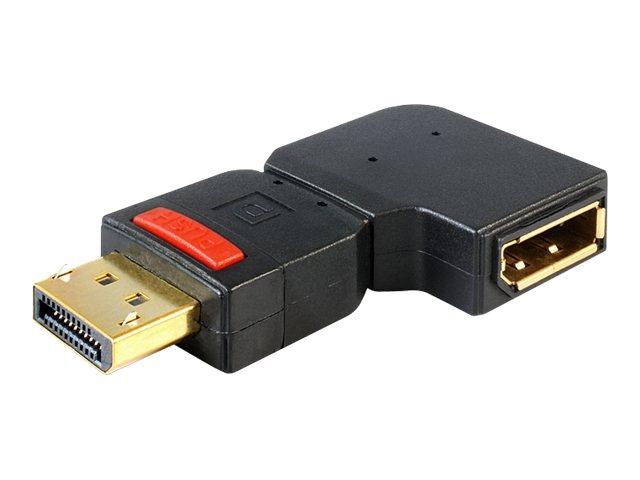 DELOCK Adapter DP-St > DP-Bu gewinkelt links black - Vorderansicht