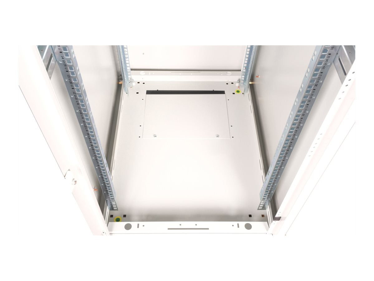 ROLINE Netzwerkschrank Basic 48,26cm 19Zoll 32 HE 600x800 BxT Glastür grau - Seitenansicht
