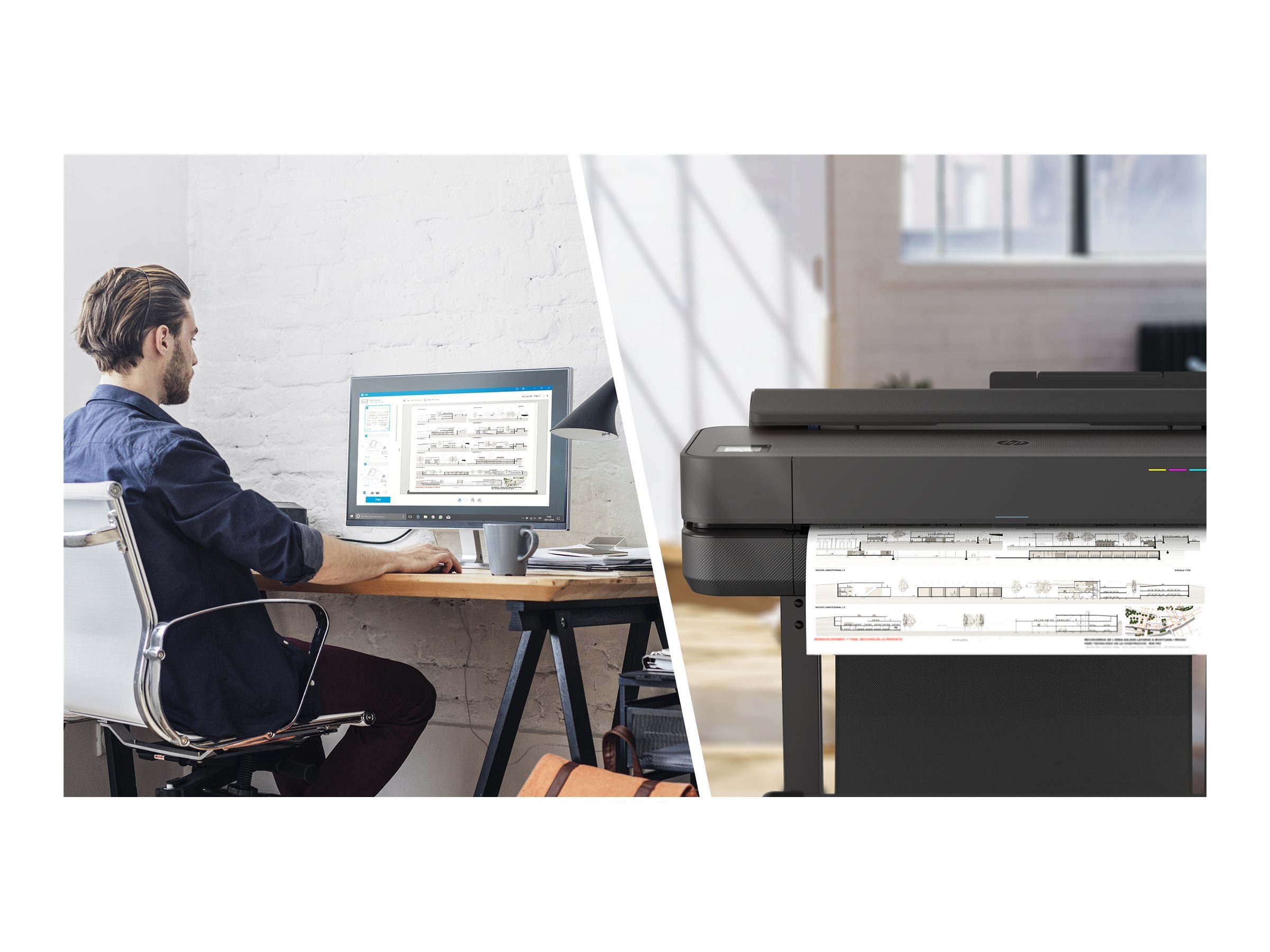 HP DesignJet T650 Detailansicht der Bedienelemente