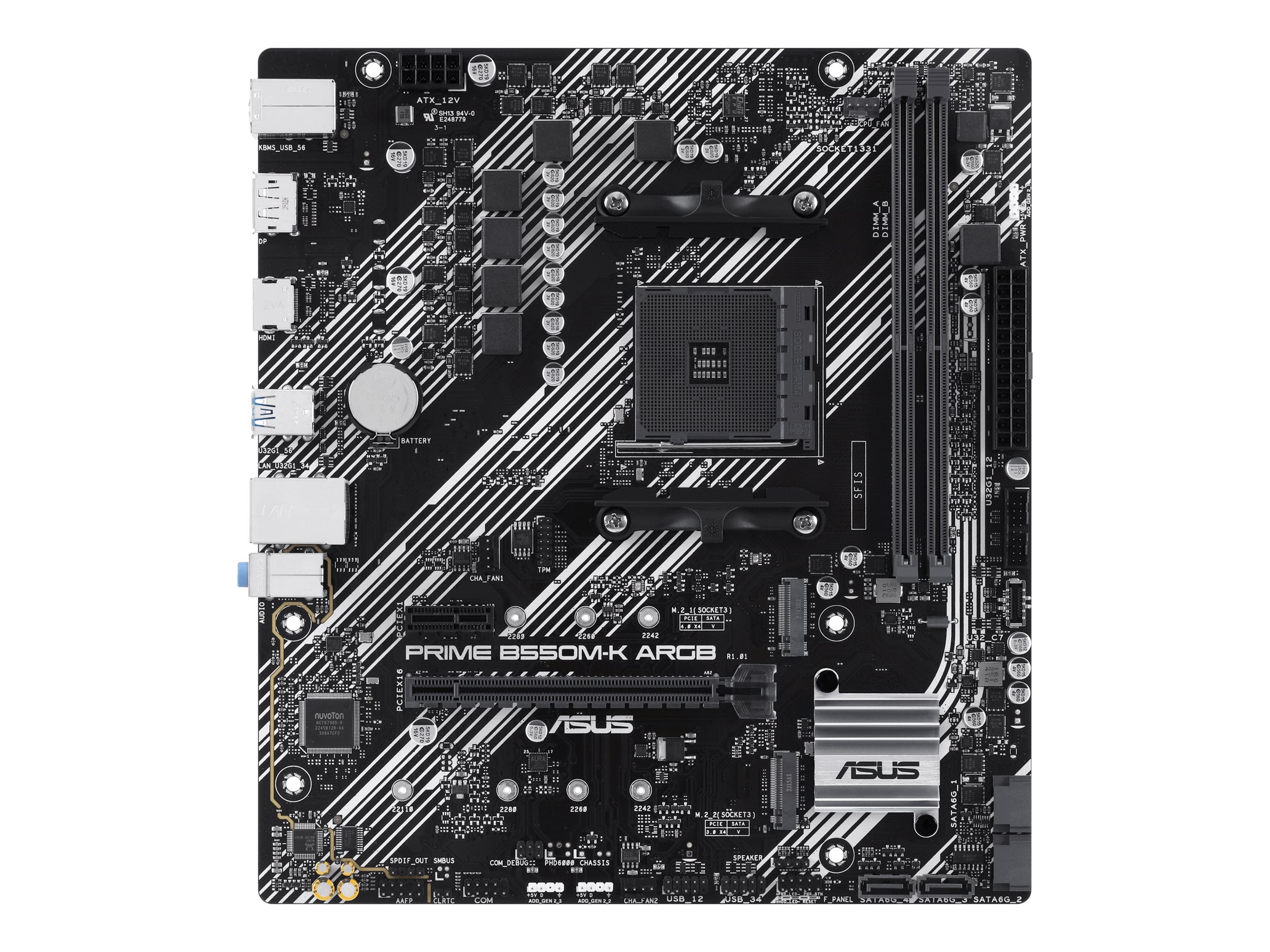 ASUS PRIME B550M-K ARGB Motherboard Vorderansicht