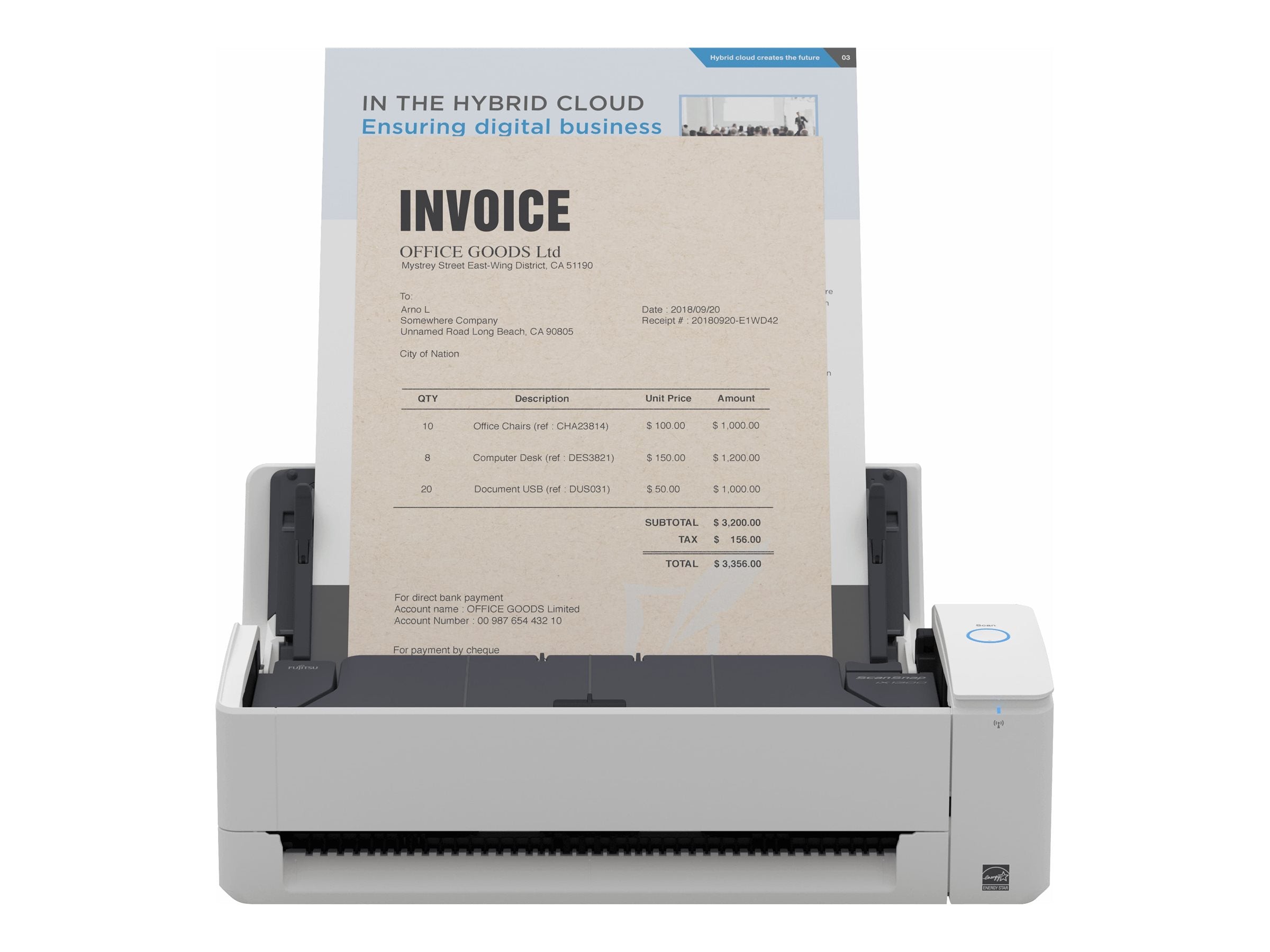 RICOH ScanSnap iX1300 A4 Duplex Scanner Vorderansicht